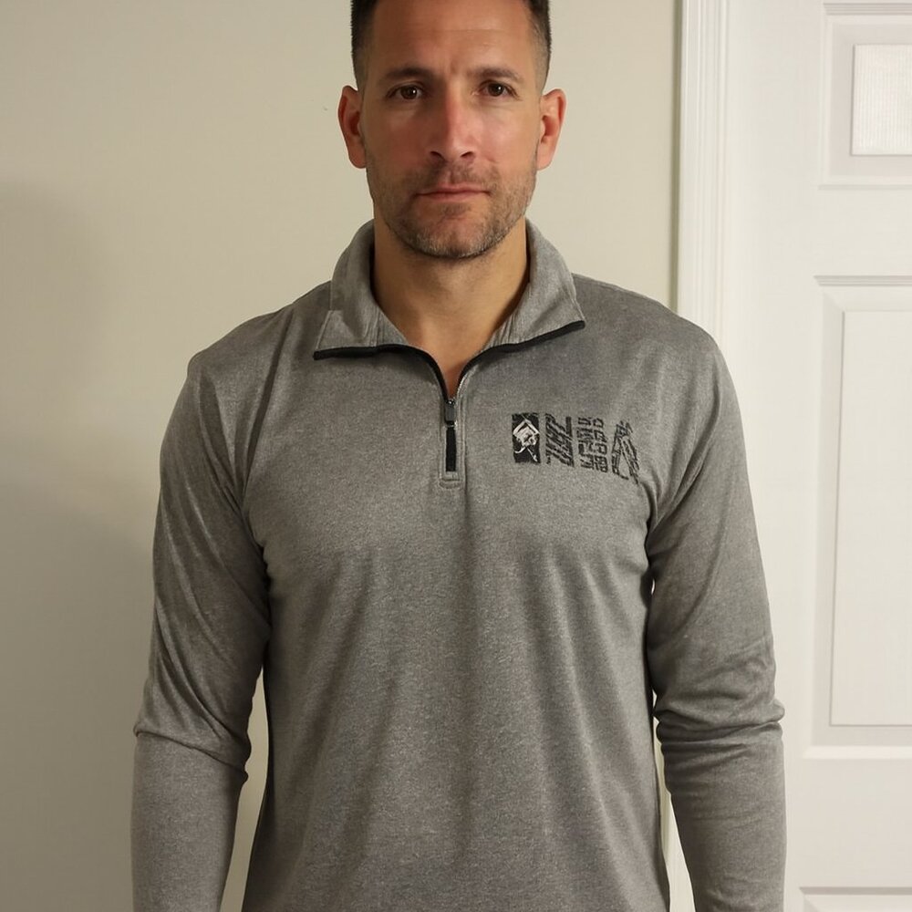 NBA Basketball Men S Moisture Wicking Gray Metallic 1/4 Zip Pullover Athletic